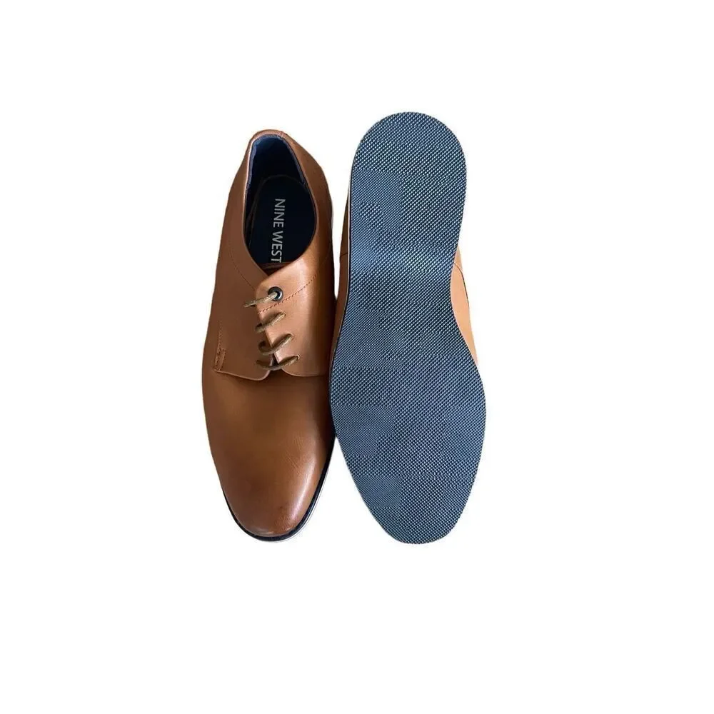 Nine West Men's Brown Lace Up Almond Toe Mathias Oxford Dress Shoes Size 11M